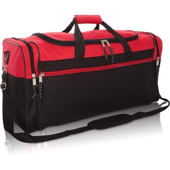 DALIX 25" Extra Large Vacation Travel Duffle Bag Red - Picture 1 of 7
